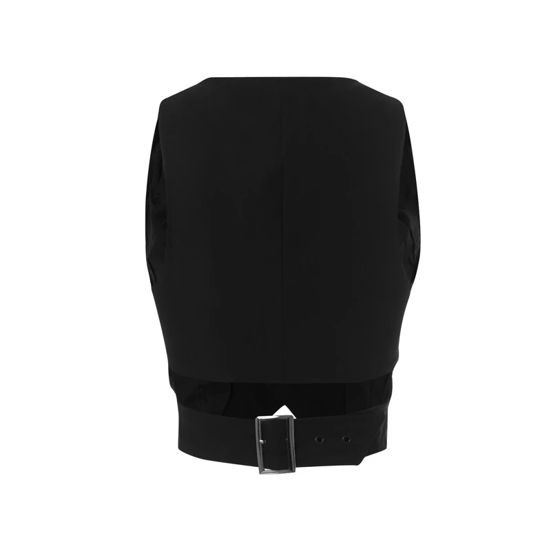 y2k PU Leather Vest Vintage Aesthetic Women V Neck Sleeveless Button Tank Tops 2000s Dark Academia Tshirt Waistcoat