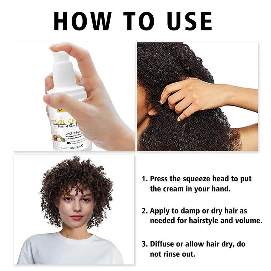 100ml Curl Defining Care Volumizing and Nourishing Curly Conditioner Volume Lift Styling Cream Enhance wavy curl cream