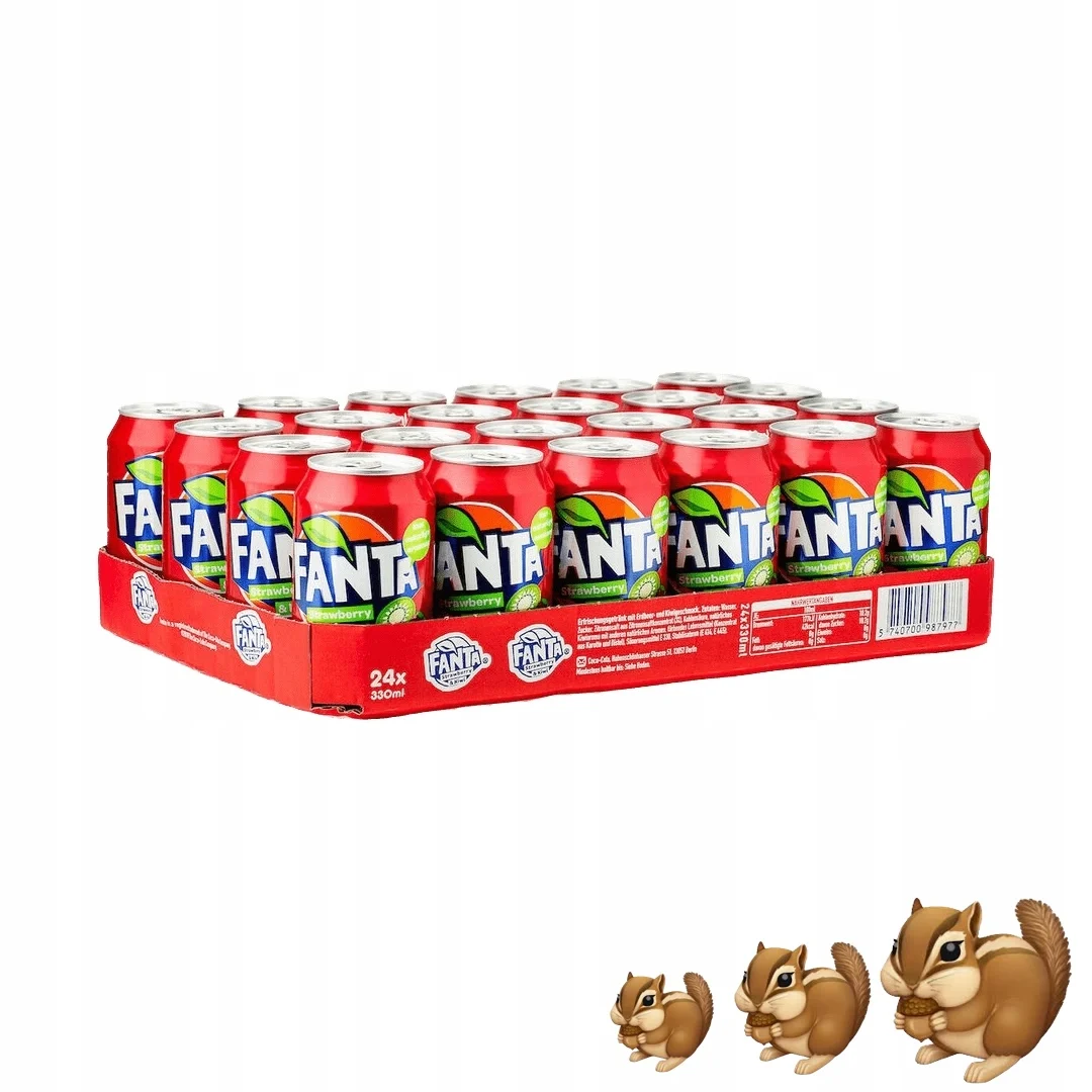Fanta Popularny napój gazowany Smak truskawki i kiwi 330ml x 24 z Polski za $17.52 / ~68zł