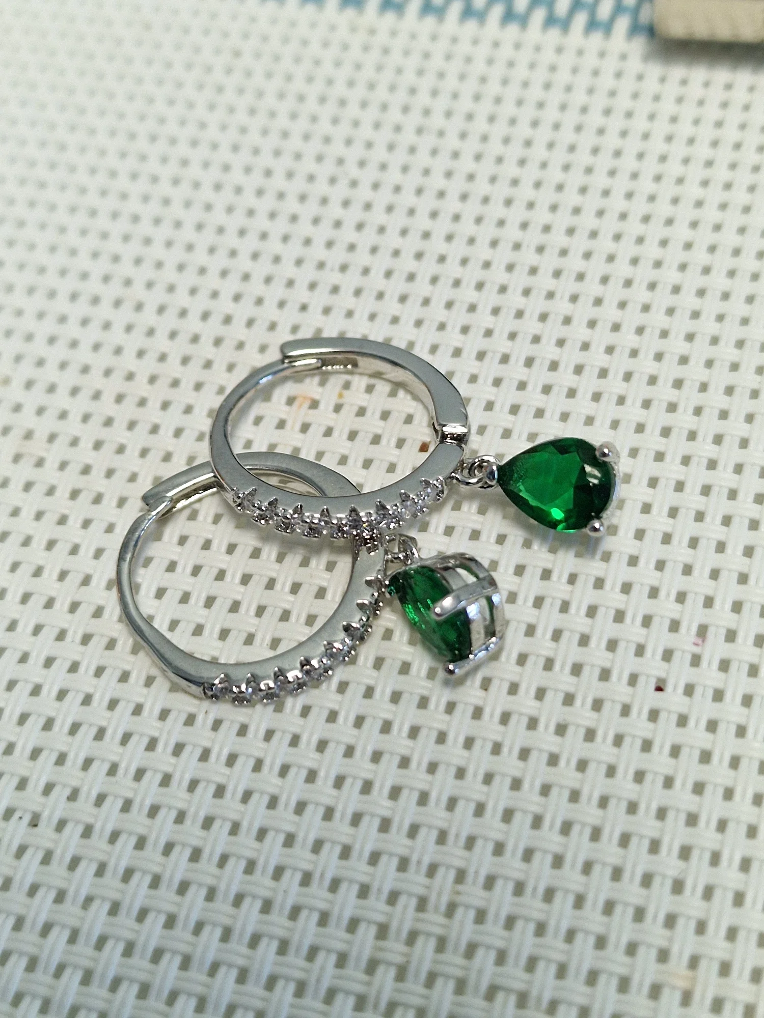 Valuable Lab Emerald Diamond Dangle Earring Jewelry photo review