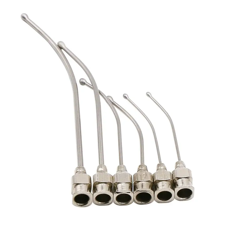 1Pcs Stainless Steel Gastric Applicator Syringe Nozzle Rats and Mice/Parrots/Birds/Poultry/Pets Elbow Gavage Needles