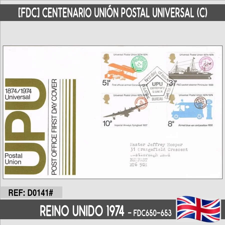 D0141 # Regno Unito 1974 [Fdc] Centenary Universal Postal Union (C)
