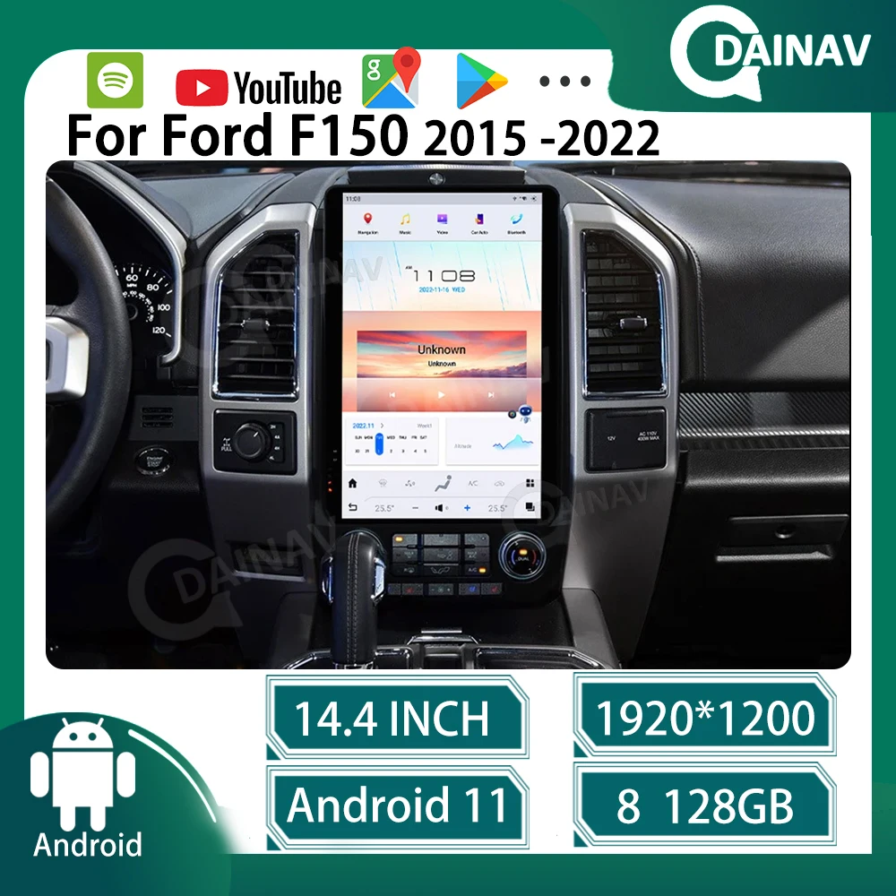 

Android 11 Car Radio For Ford F150 2015 2016 2017 2018-2022 GPS Navigation IPS Screen 14.5Inch 8Core Qualcomm Stereo Head Unit