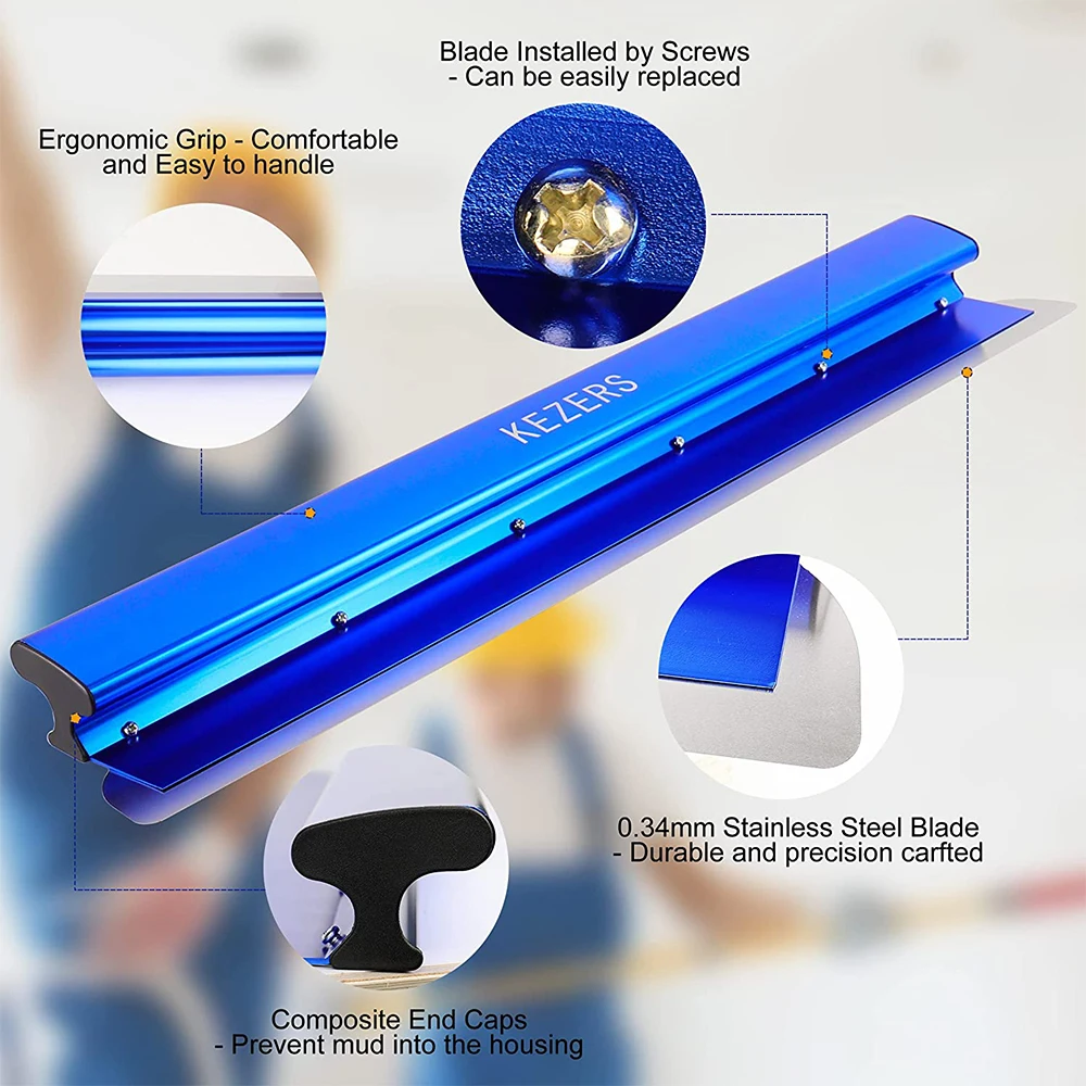 55/80cm Drywall Smoothing Spatula Skimming Flexible Blade Knockdown Spatula Extruded Aluminum Knife DIY Wall Tools drywall spatula