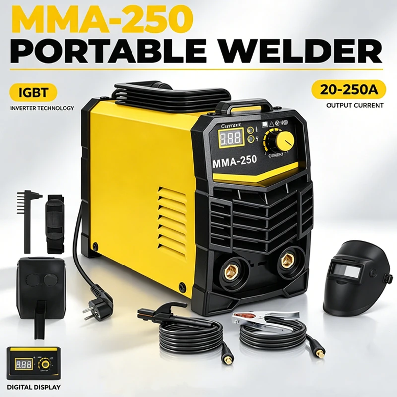 Soudeuse à Inverter IGBT MMA 250A, Machine à Souder à l'Arc 20-250A avec Affichage Numérique, Portable 220V pour Réparation Domestique DIY 1 Soudeuse à Inverter IGBT MMA 250A, Machine à Souder à l'Arc 20-250A avec Affichage Numérique, Portable 220V pour Réparation Domestique DIY 1