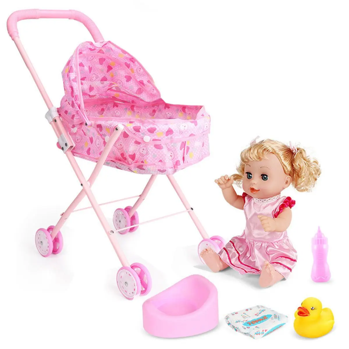 Juguete Carriola Con Accesorios y Muñeca
