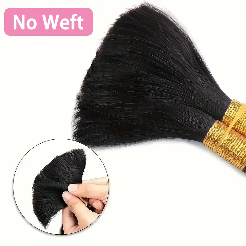 Straight Bulk Human Hair For Braiding No Weft 100% Unprocessed Virgin Human Braiding Hair For Braids Extension