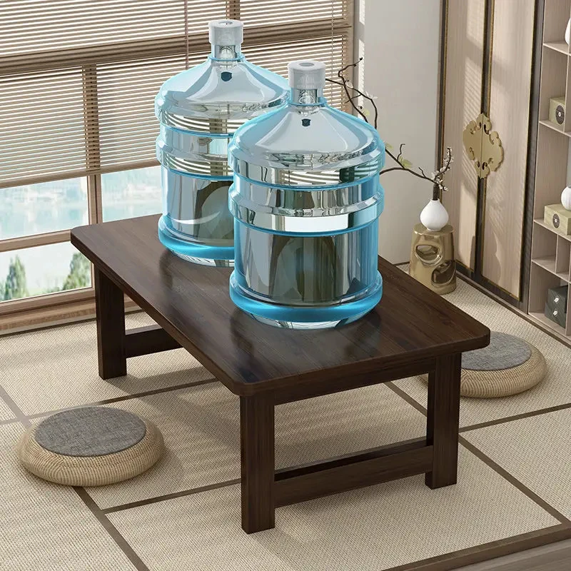 60/70CM Folding Wooden Table Bay Window Balcony Coffee Table Tatami Home Bedroom Bed Computer Study Desk Sundry Rack