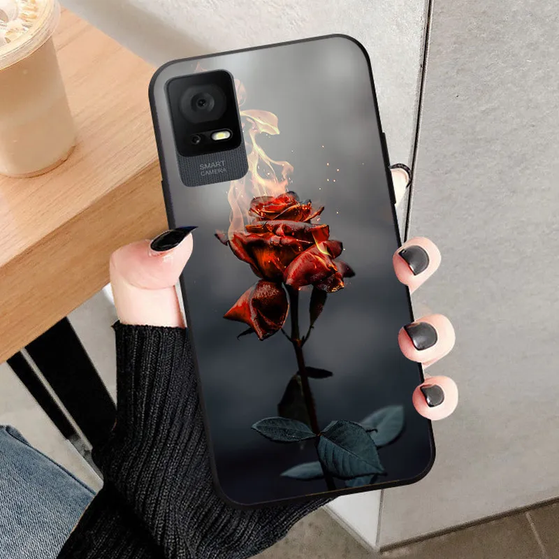 Shockproof Black Silicone Phone Case - 6.6 Protective Back Cover Bumper Shell