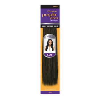Outre Premium Purple Pack Human Hair Weave Yaki – Premium Quality, Soft & Smooth, Natural Feel, Easy to Style 1