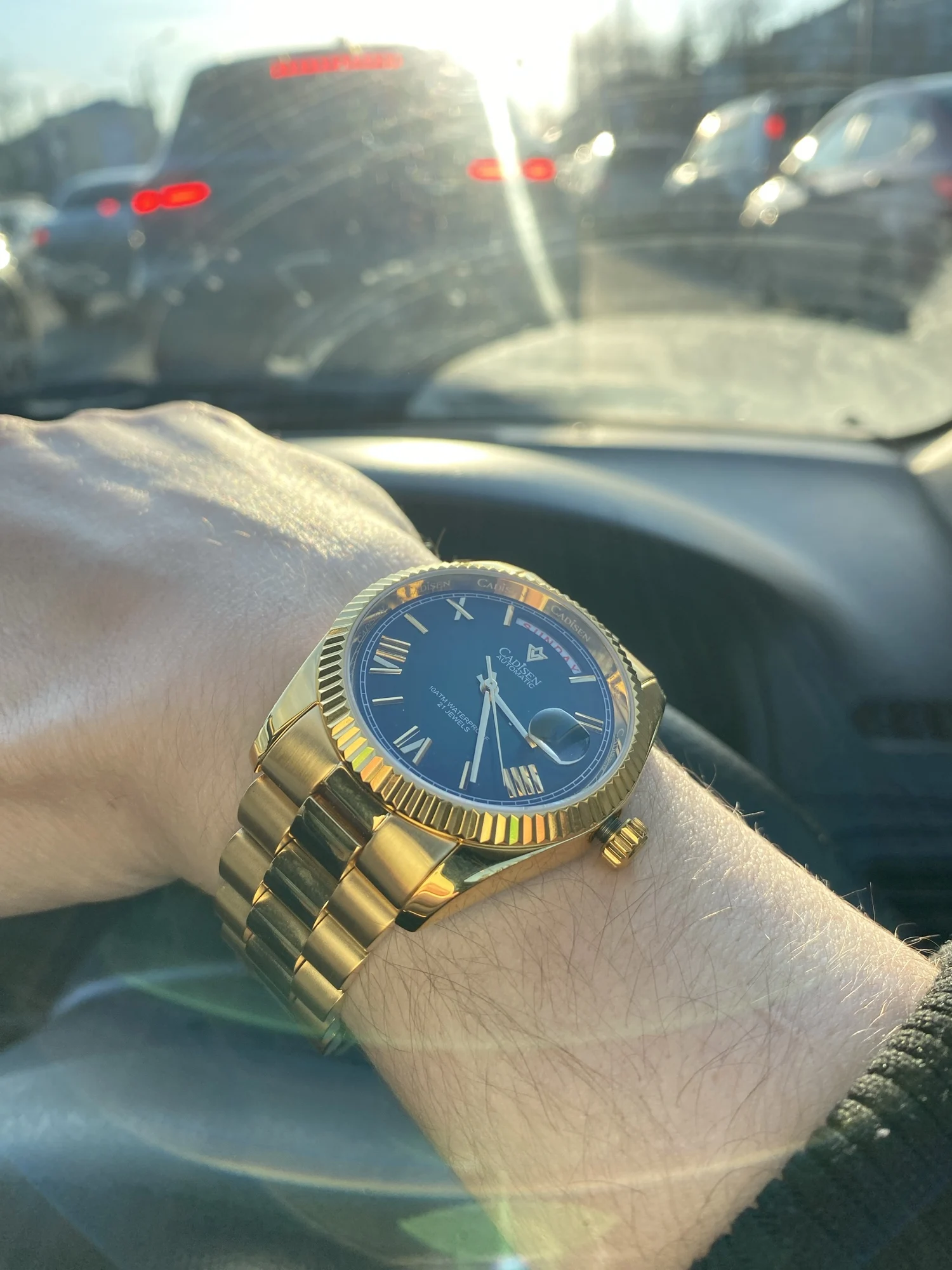 CADISEN C8185 ICE-BLUE Dial Sapphire Glass Watches Men Japan