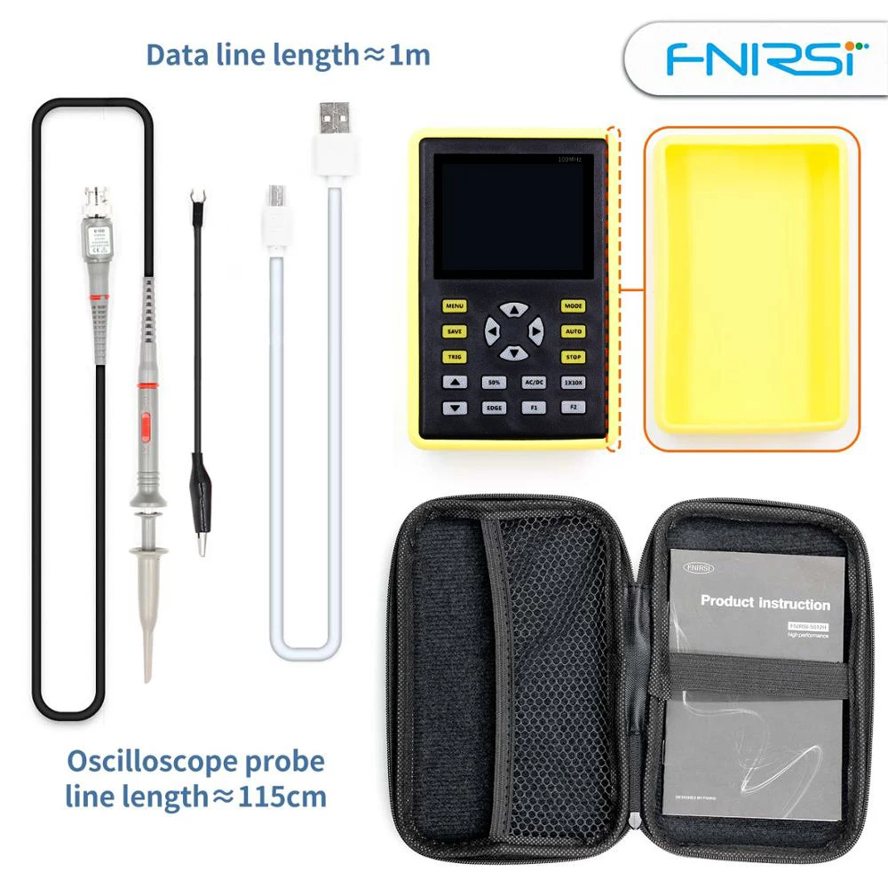 FNIRSI 5012H Handheld Digital Oscilloscope 500MS/s Sampling Rate 10MHz Analog Bandwidth 2.4 Inches Support Waveform Storage digital oscilloscope