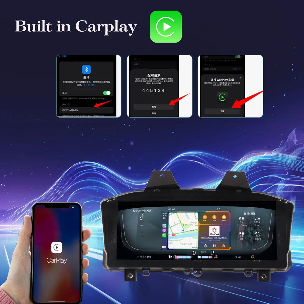 Panel de Instrumentos Digital HD de 12.3 Pulgadas para Land Rover Discovery 5 2017-2021, Velocímetro, Aplicación CarPlay, Cabina Virtual 6