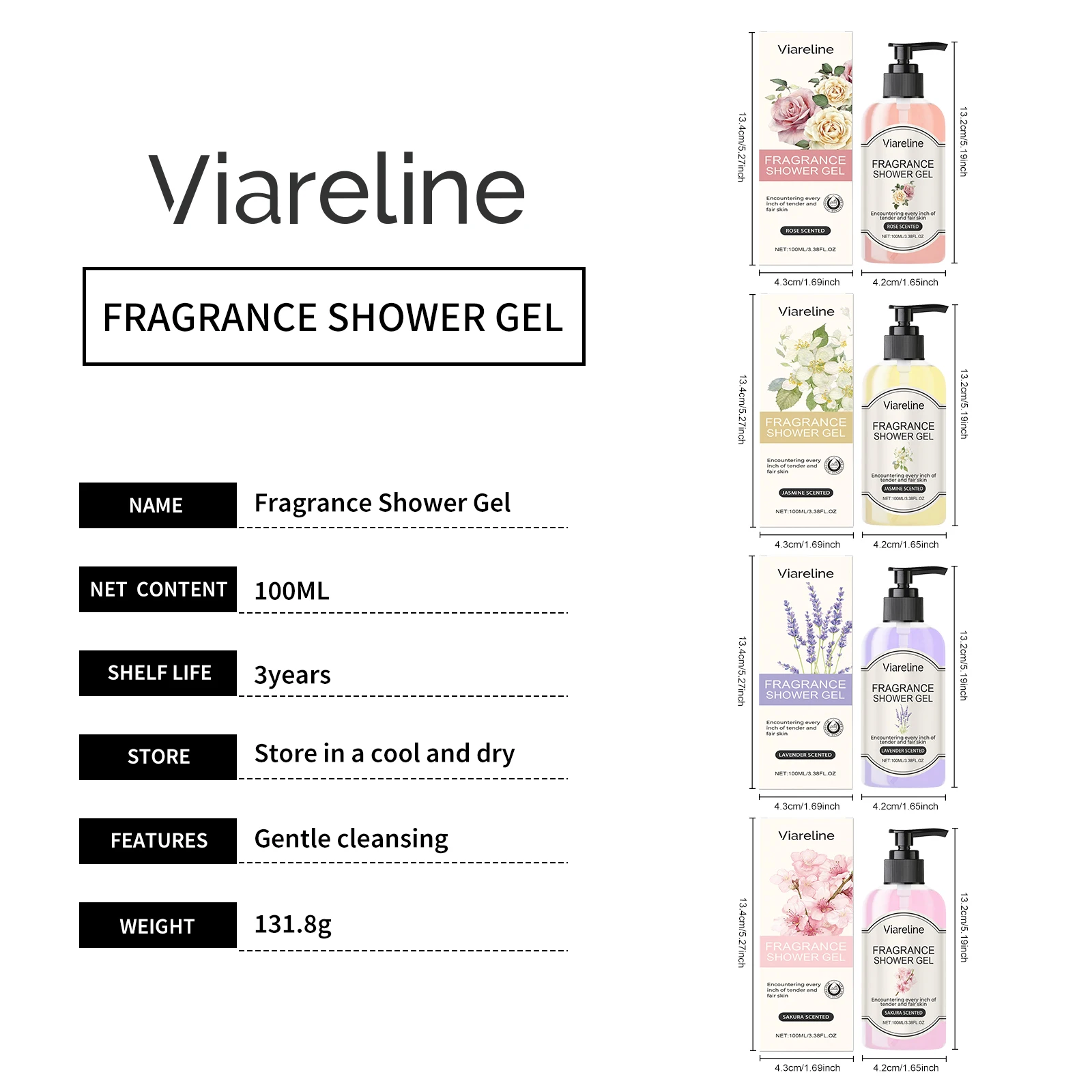 Fragrance shower gel for moisturizing care