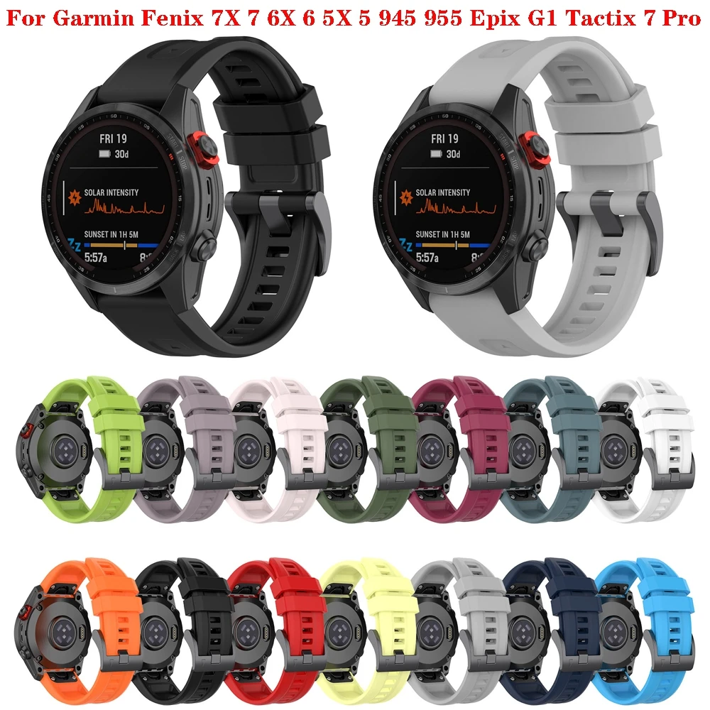 Acheter Bracelet en Silicone 22mm 26mm pour Garmin Fenix ​​7 7X 6 6X 5 5X  bracelet de montre à ajustement rapide pour Garmin Fenix ​​3/3 HR/3 bracelet  de montre intelligente saphir