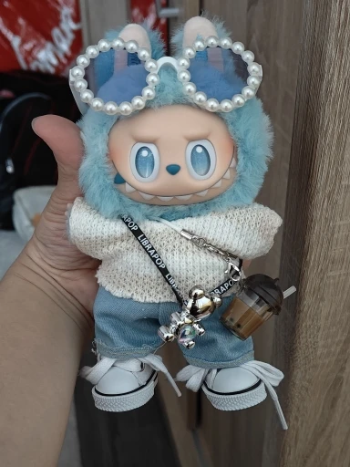 Labubu V1/V2 Doll Clothes: Strap Pants & Skirt Overalls Set with Accessories photo review