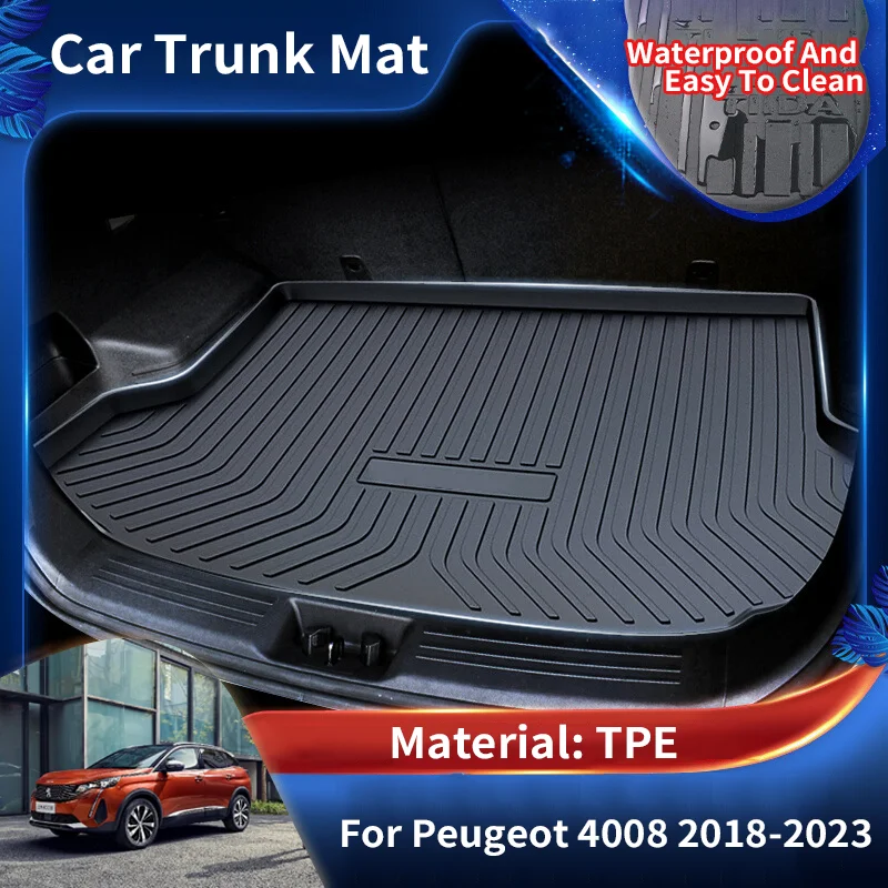 

TPE Car Boot Liner Cargo Rear Trunk Mat Luggage FLoor Tray Waterproof Carpet Accessories for Peugeot 4008 II MK2 2022 2018~2023