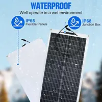 Panneau solaire flexible monocristallin ECO-WORTHY 100W 12V avec câble de charge pour camping-car, voiture, bateau, batteries 12V 4
