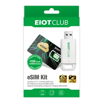 EIOTCLUB eSIM Kit - eSIM Card and eSIM Card Reader, Unlimited Download, Use in 200+ Countries, Ideal for Travel and Business 1