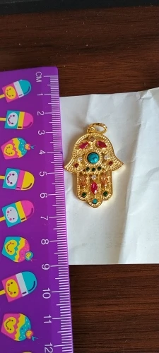 Hand of Fatima Golden Pendant 925 Sterling Silver photo review