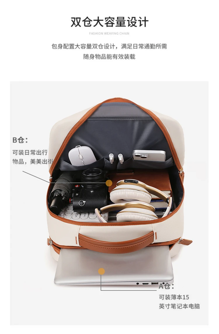 Large Capacity USB Charging Waterproof Backpack Unisex Business Laptop Backpack Stylish Lightweight Travel Bag Trolley Sleeve Sc