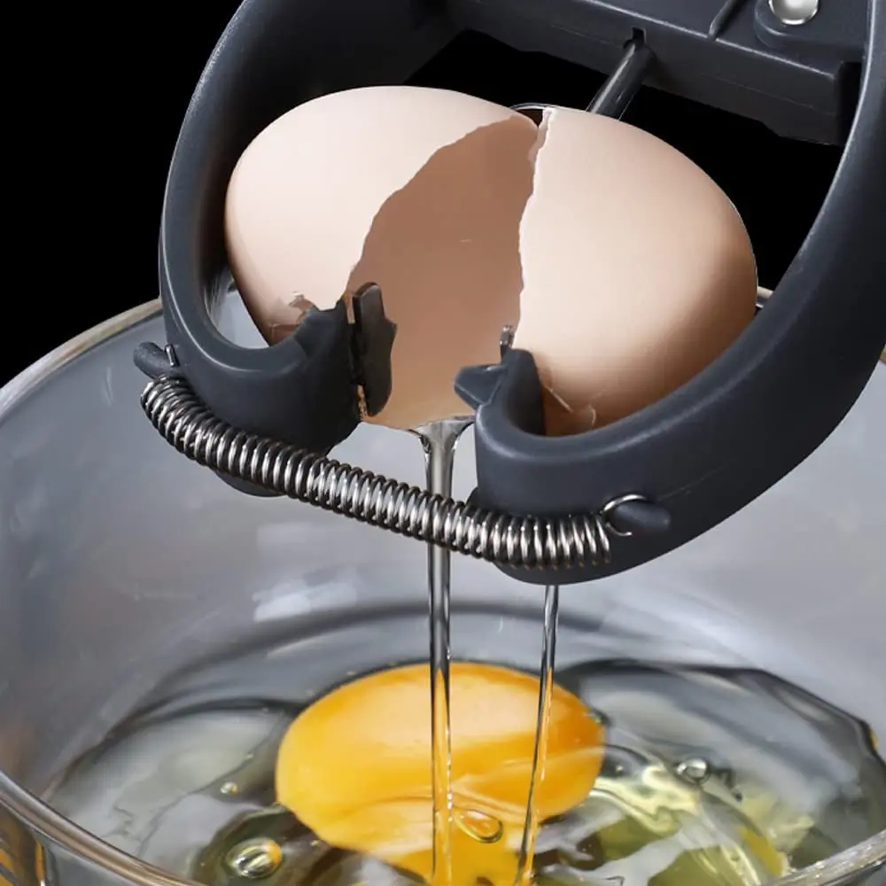 

Egg Separator Stainless Steel Hand Automatic Egg Opener Kitchen Gadget Tool