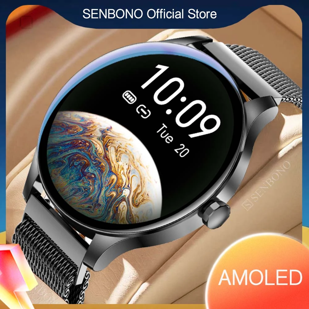 Resistente Billedhugger medaljevinder SENBONO 360*360 AMOLED HD Men's Smart Watch IP68 Waterproof Fitness Tracker  Sport Smartwatch Women Men for IOS Xiaomi Android|Smart Watches| -  AliExpress