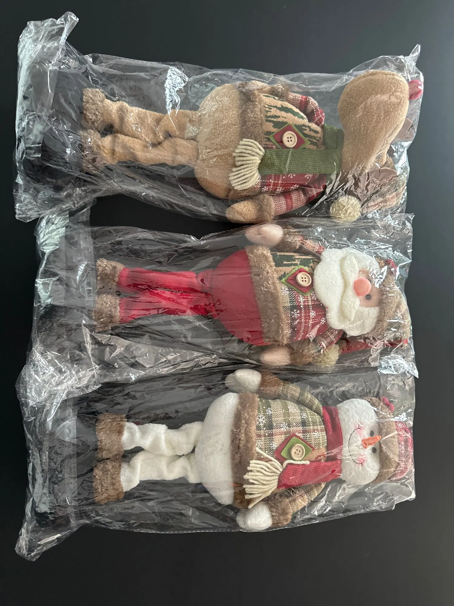 Muñecas navideñas decorativas, muñeco de nieve de Reno, Papá Noel, muñeco de pie, adorno de Año Nuevo, Feliz Navidad, 3 uds. photo review