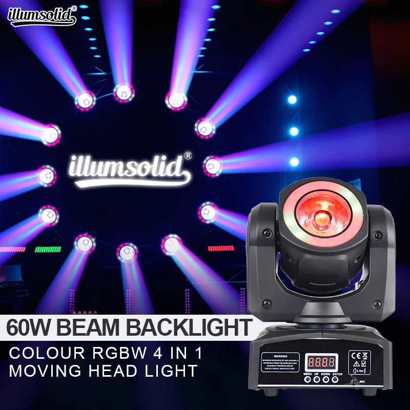 

LED Mini 60W Moving Head Beam Lights Lyre RGBW 4In1 DJ Spot Light DMX Control Professional Stage Light For Disco Party Nightclub
