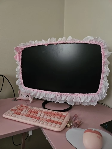 24-48INCHES Fabric TV Circle Power on Without Taking Out Dust Cover Monitor Screen Home Decorations Dust Cover with Elastic photo review
