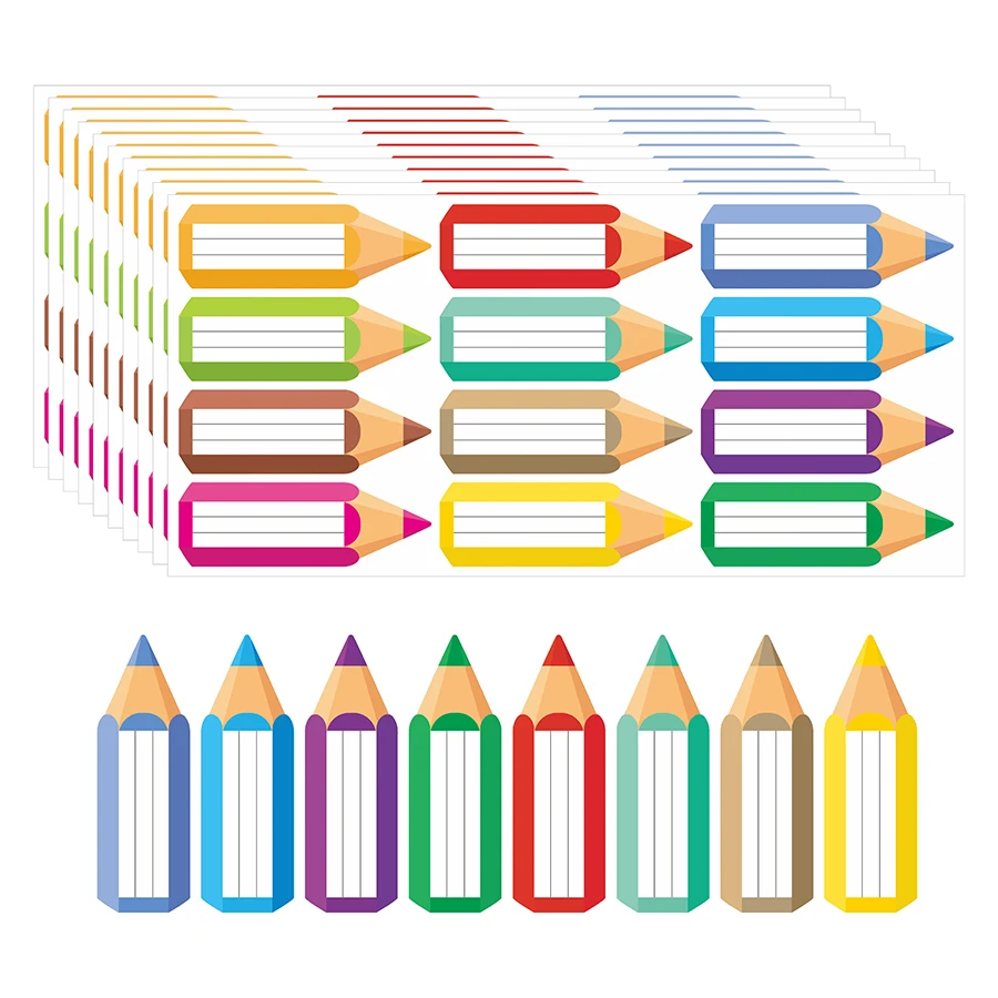 120 יחידות תגיות עפרון לבית הספר - תוויות כיתה, קישוטי לוח דפים, צלחות תלמידים למורים, משרדים ומסיבות
