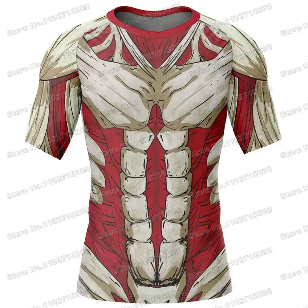 Attack on Titan Rash Guards Surfing Jersey Beach Skating Shirts Summer Swimwear Diving Gym MMA BJJ Men Jiu Jitsu Fitness Tops