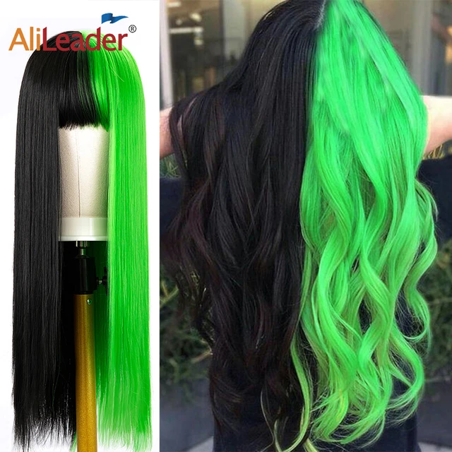 Half Black Half Green Hair