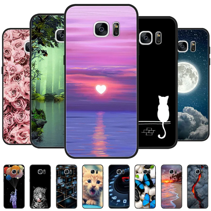 Per Samsung Galaxy S7 Edge Case Cover Silicone Soft Marble Black Bumper Funda Coque Per Samsung Galaxy S6 S7 Edge Protective