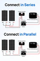 Panneau solaire monocristallin flexible ECO-WORTHY, 130 W, 12 V, avec câble de charge pour camping-cars, voitures, bateaux, batteries 12 V 8