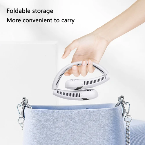 휴대용 걸이식 목 선풍기, 접이식 여름 공기 냉각, USB 충전식, 블레이드리스, 무소음 넥밴드, 스포츠용 팬, 5000mAh 3