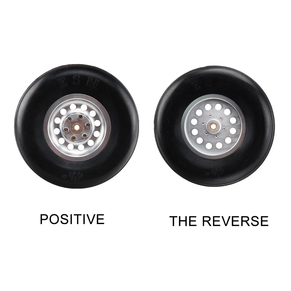 1 Pair Of High Quality CNC Aluminum accessories Rubber Wheel Tire 3" 3.5''  4'' for RC airplanes 3