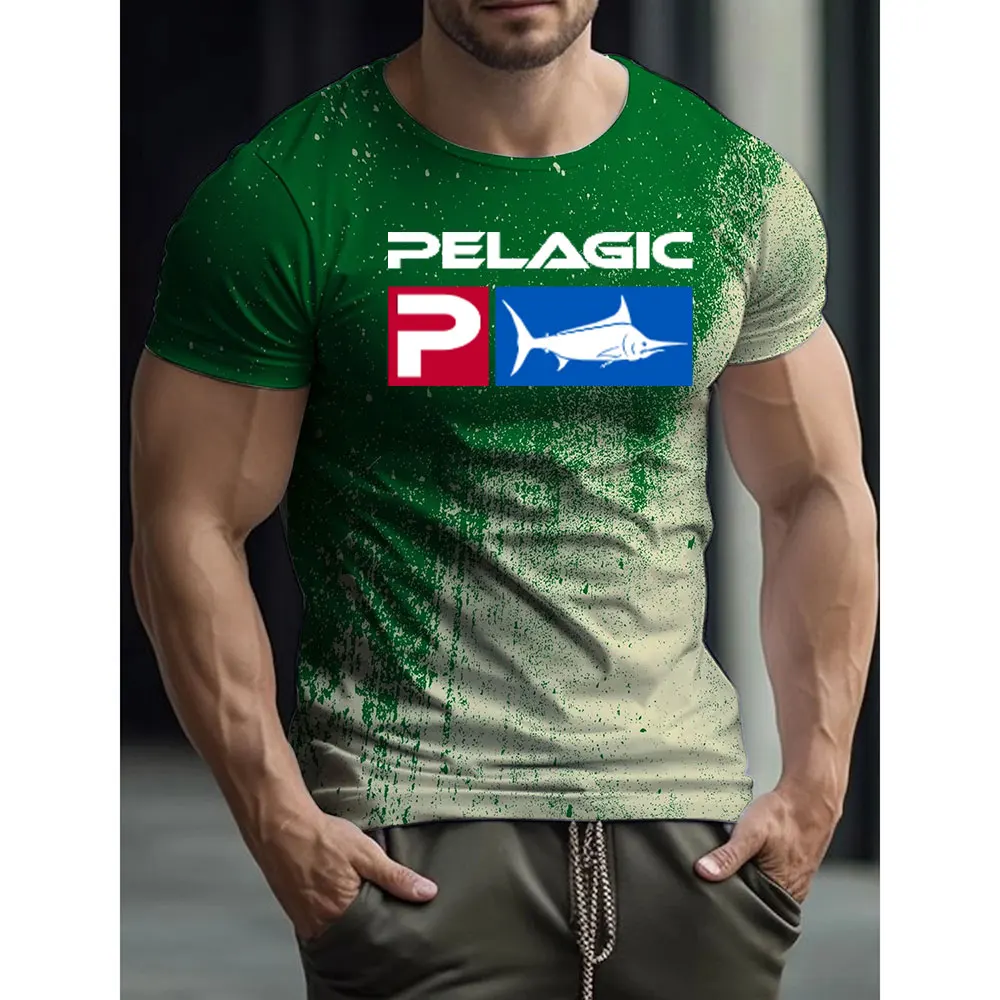 Pelagic Fishing shirt camouflage Men Short Sleeve T Shirts Uv