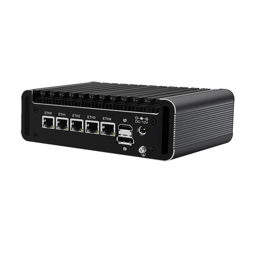 Hunsn Rj27,Micro Firewall Appliance,Router Pc,Intel J6412/J6413,Vpn,5Xintel 2.5Gbe I226-V, 2Com, Tipo-C,Hd,Dp