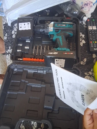 Cordless Impact Screwdriver Handheld Drill Power Tool 32 Torque Setting 2 Gear Speed Electric Screwdriver With 2 Batteries photo review