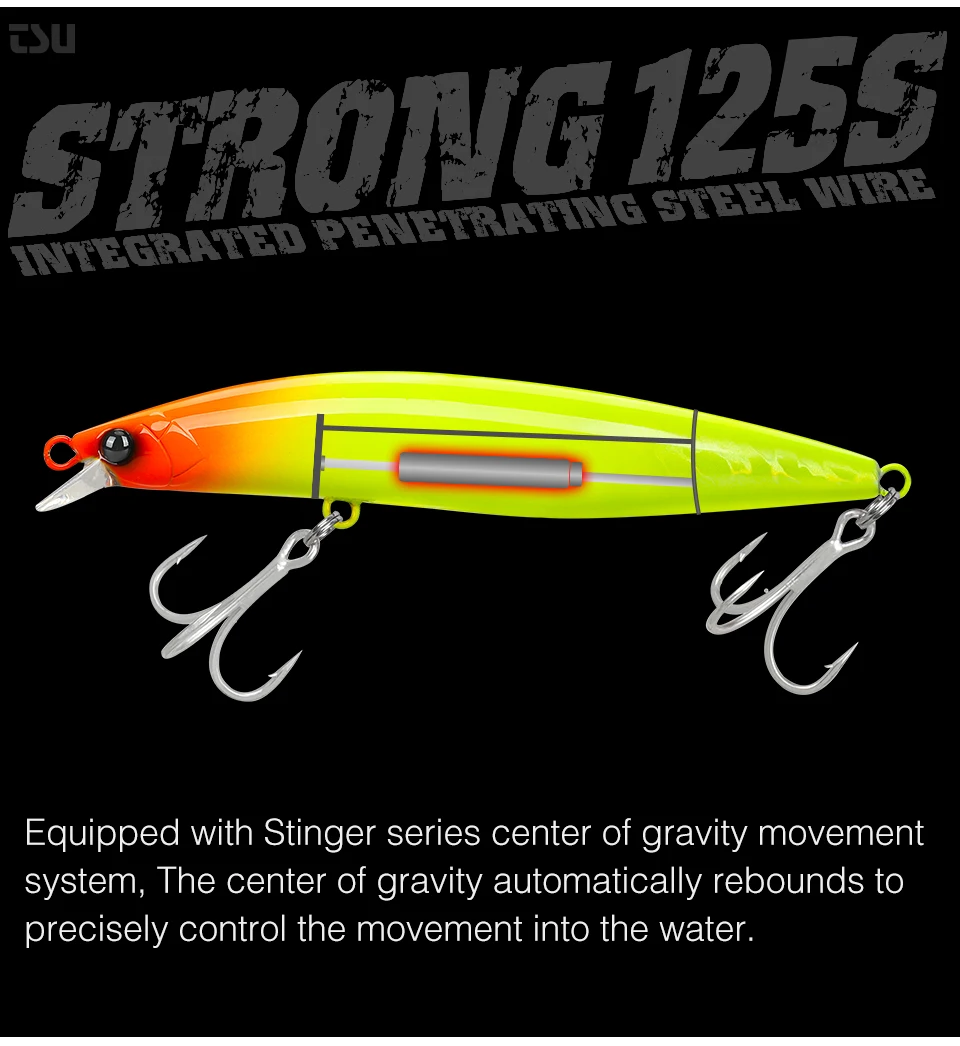 Tsurinoya stinger 125s power salzwasser fischen köder 125mm 28g sw spiel sinkende minnow bluefish see barsch flunder sw spiel köder – Detail 8