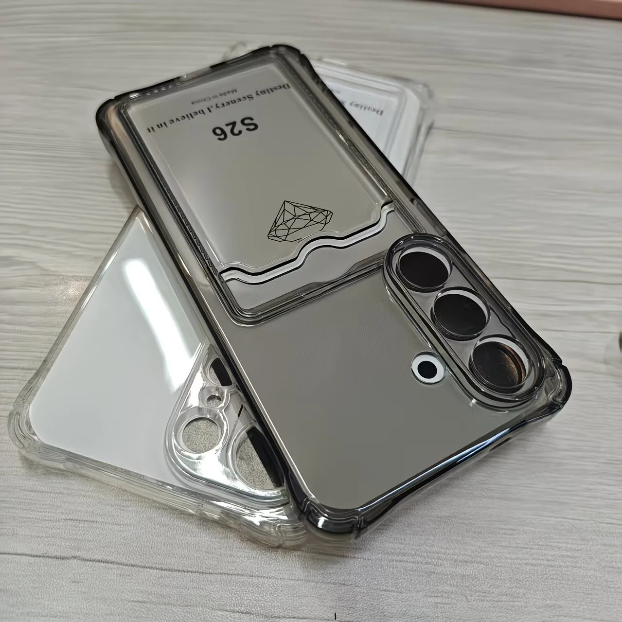 Shockproof Transparent Card Pocket Phone Case - Durable TPU Cover