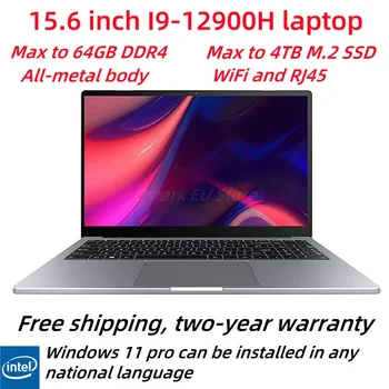 Intel Core i9-12900H pollici ordenador portatile da 15,6 pollici Windows 11 Po 2 * DDR4 2 * M.2 SSD Ultrabook WIFI5 BT