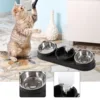 3 in 1 Dog Cat Bowls Water and Food Bowl Set Raised Cat Dishes for Hamster Small Dogs Kitten Pet Feeding Supplies 3