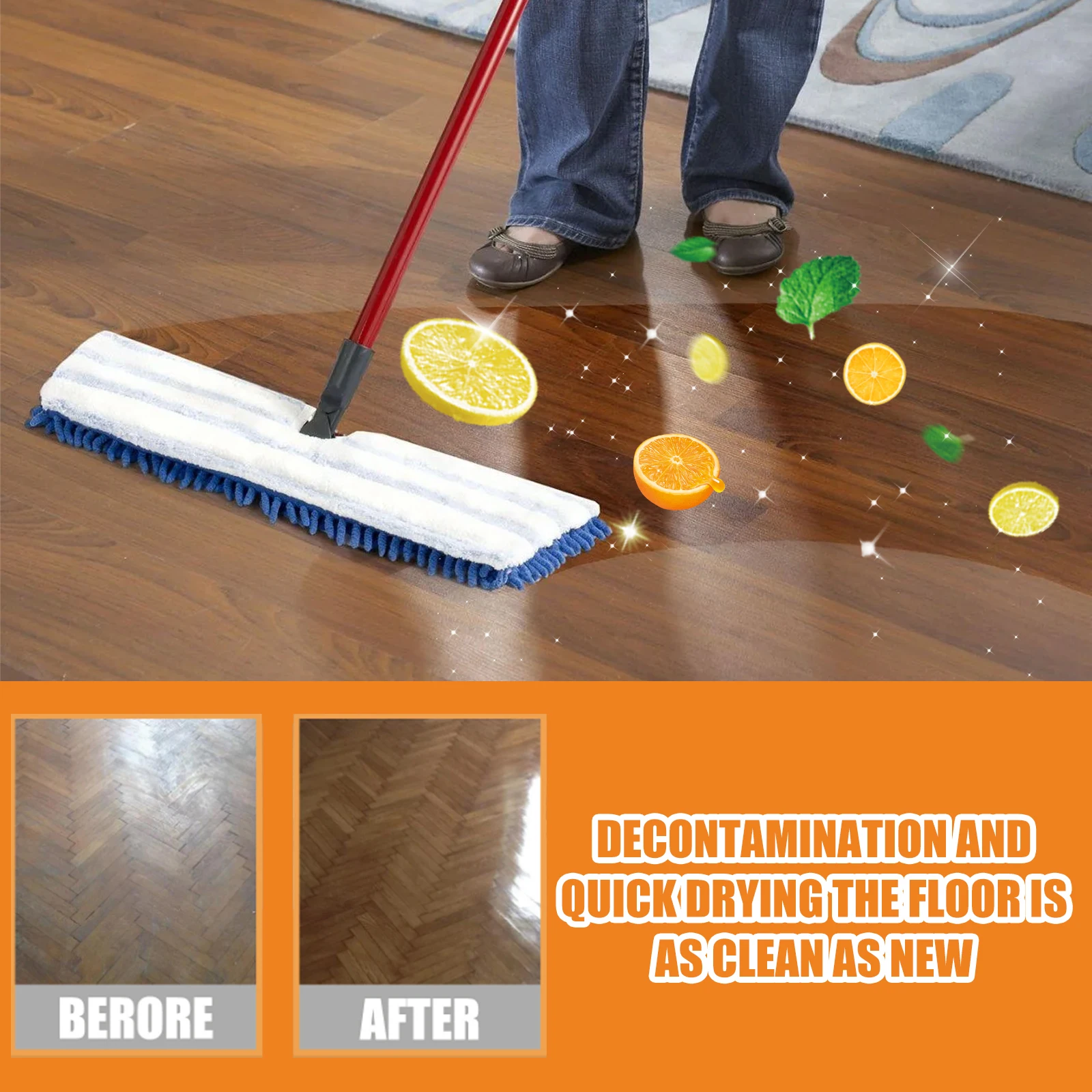 JUE-FISH Popular Floor Caring Cleaning Anti-bacterial Fragrant Strong Cleaning Ability Big Capacity Floor Cleaner