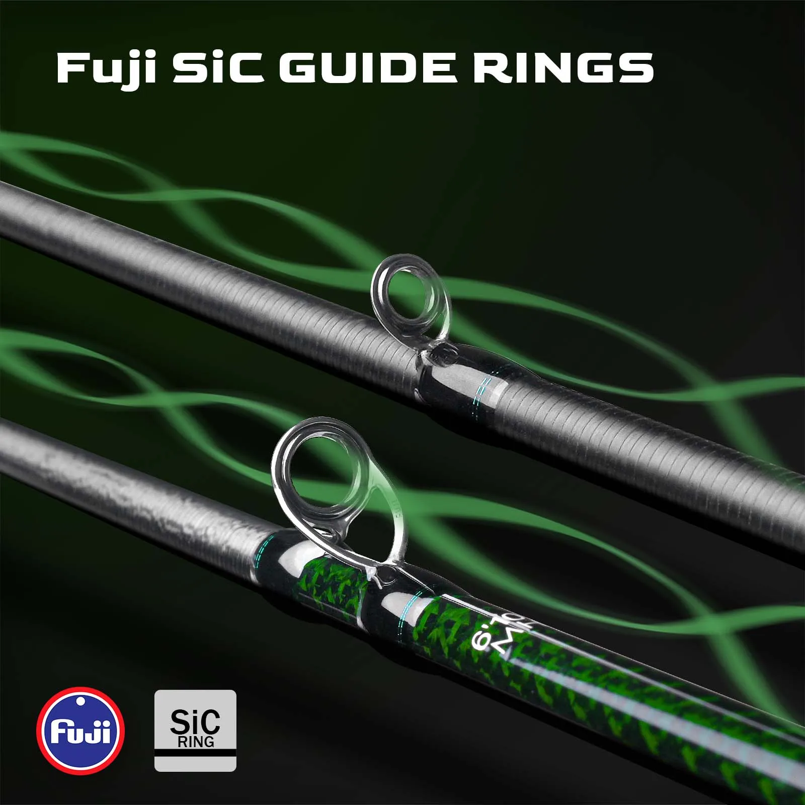 HANDING Toray 풀 탄소 섬유 포이즌 낚싯대, 후지 SIC 링 가이드, BFS 강한 캐스팅 로드, 2 피스, 40 톤