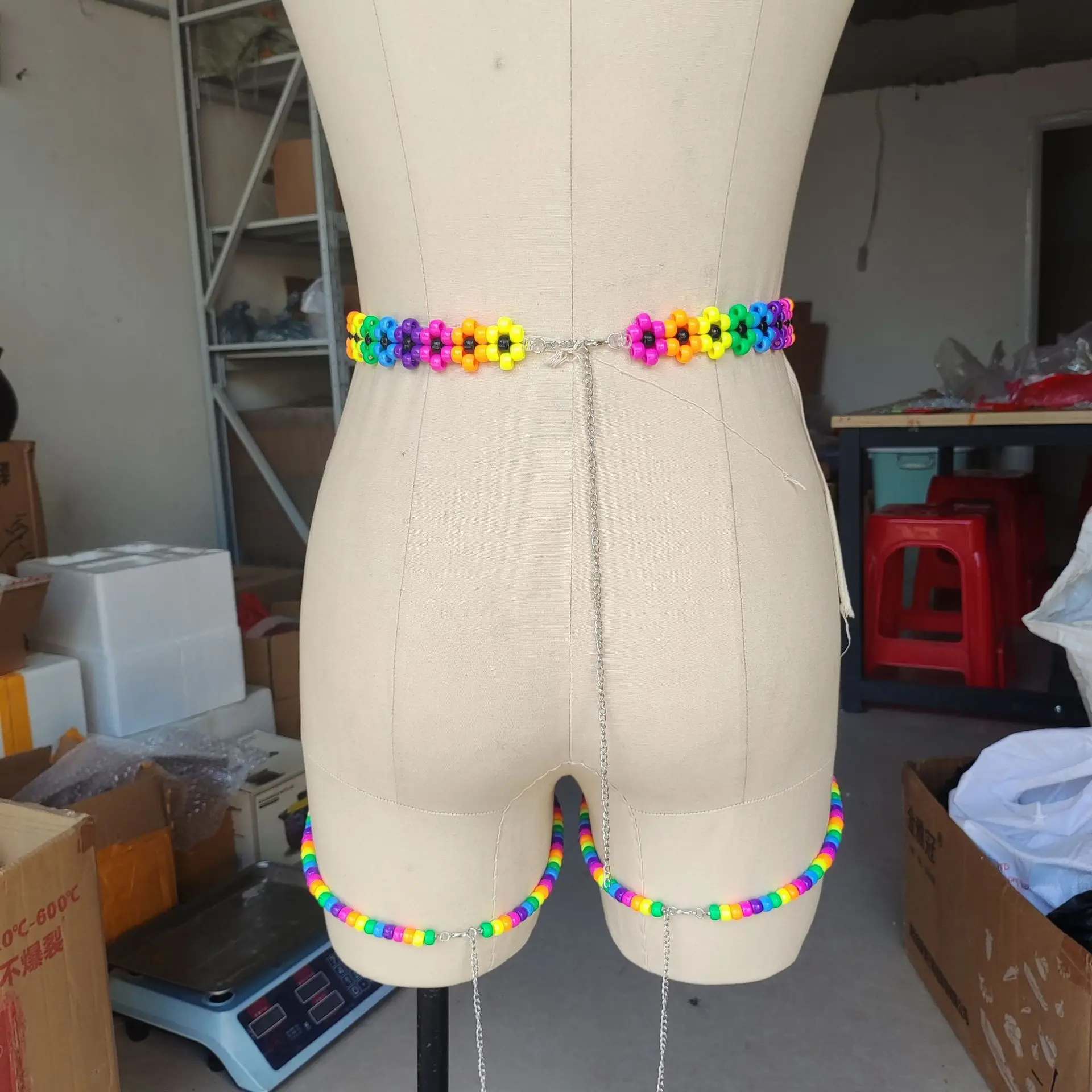 Colorful Beaded Festival Belt Boho Waist Jewelry Tropical Summer