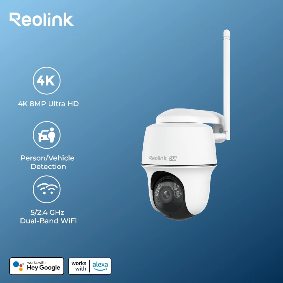reolink 最初の 4K ワイヤレス パン & チルト セキュリティ