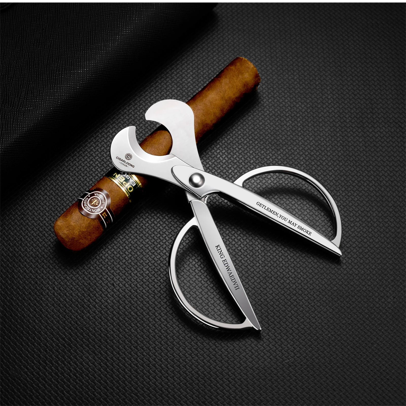 BeautifulCigarCutterLargeDiameterMetalSharpCigarScissors