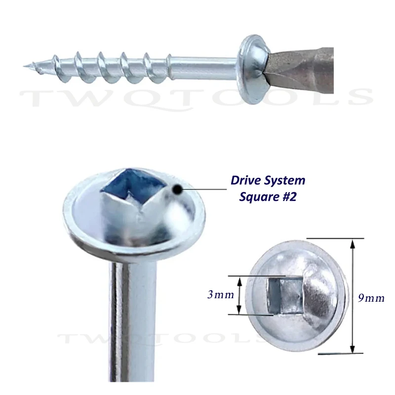 140 Viti M4 Per Legno A Testa Svasata - Viti Autofilettanti Con Attacco Quadrato Per Montaggio - Foto 2
